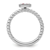 14k White Gold Stackable Expressions Created Ruby Twisted Ring